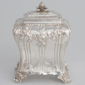 A George III Sterling Silver Tea Caddy, Albert Schurman, London, 1761