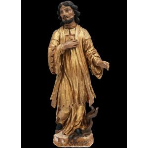 Saint Amable, Polychrome Poplar Wood, France, 18th Century