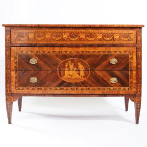 A North Italian Chest Of Drawers Veneered In Rosewood, Lombardy, Late 18th Century