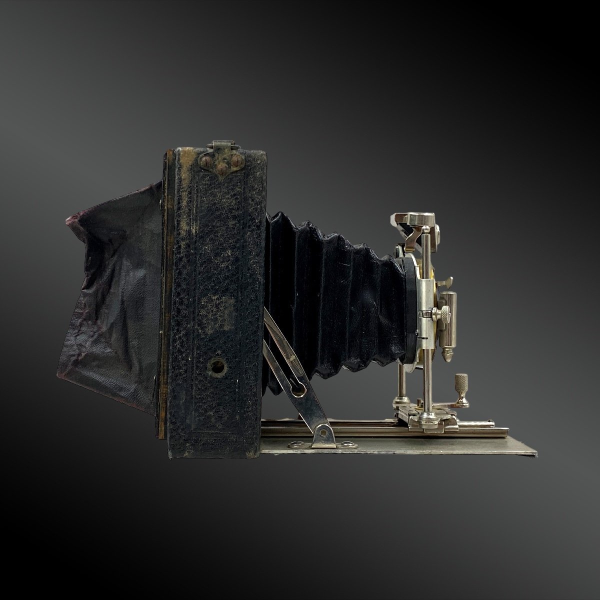 “folding” Bellows Camera From Bausch & Lomb Germany Late 19th Century-photo-2