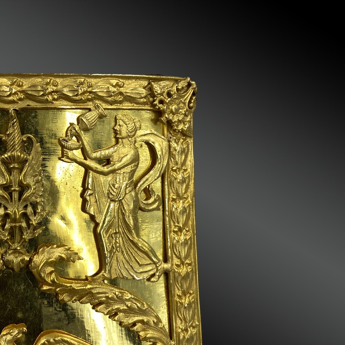 Belt Plate. Nineteenth Century. Golden Brass.-photo-3