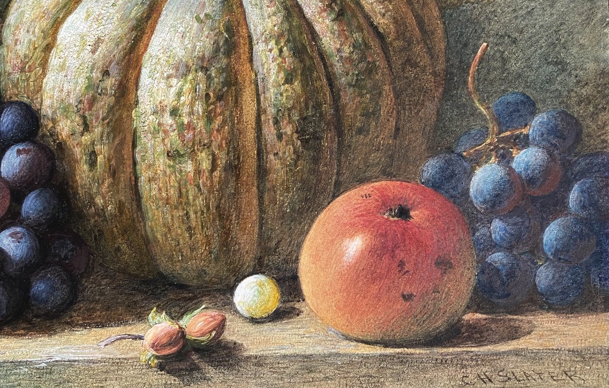 Charles Henry Slater (1820-1890) - Nature Morte Au Melon-photo-2
