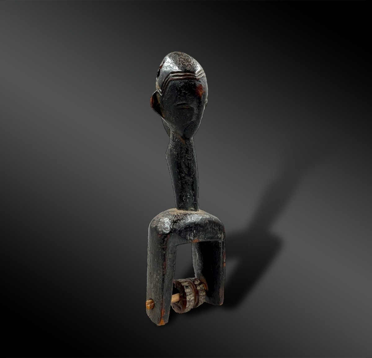 Pulley Stirrup With Anthropozoomorphic Face - Ivory Coast - Late 19th Century-photo-3