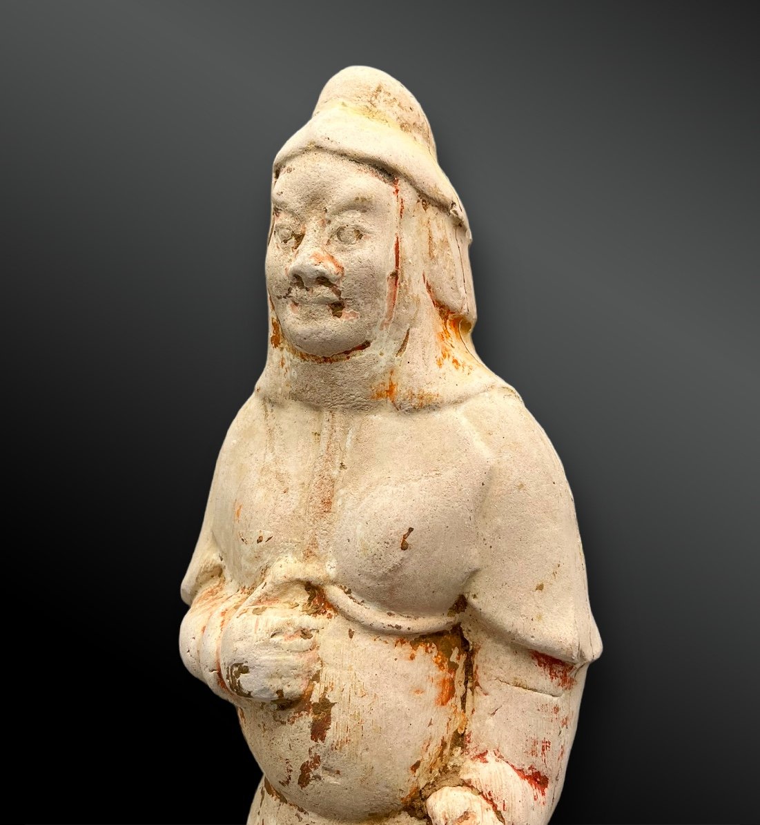 Statuette Of An Infantryman Soldier Carrying Standard - China - Wei Dynasty? -photo-2