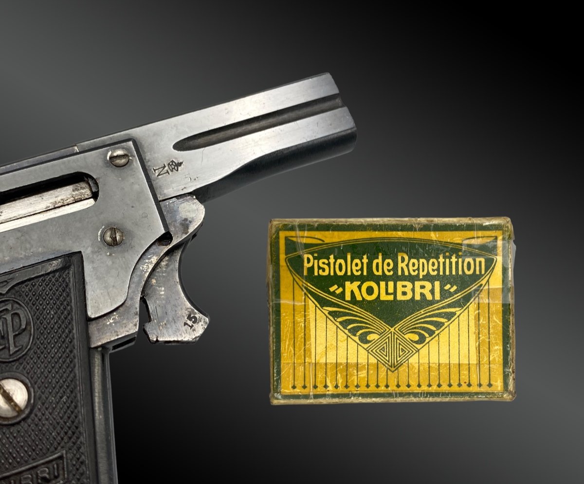 Pistolet Automatique Kolibri N°2, Le Plus Petit Pistolet Automatique Du Monde , Dans Sa Boite.-photo-4