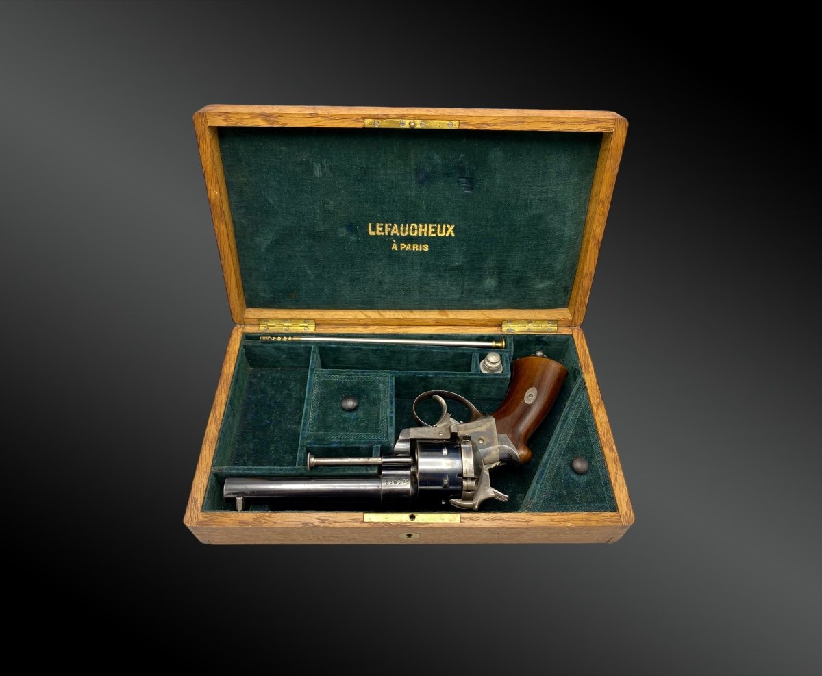 Eugène Lefaucheux Model 1862 Triple Action Revolver Box. France, 19th Century