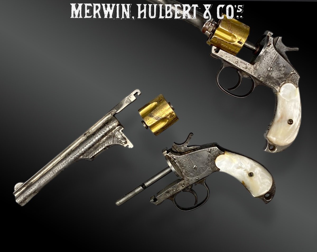 Pair Of Merwin Hulbert Revolvers, Engraved And Gilded From The Factory. Boxed. United States – 19th Century-photo-2