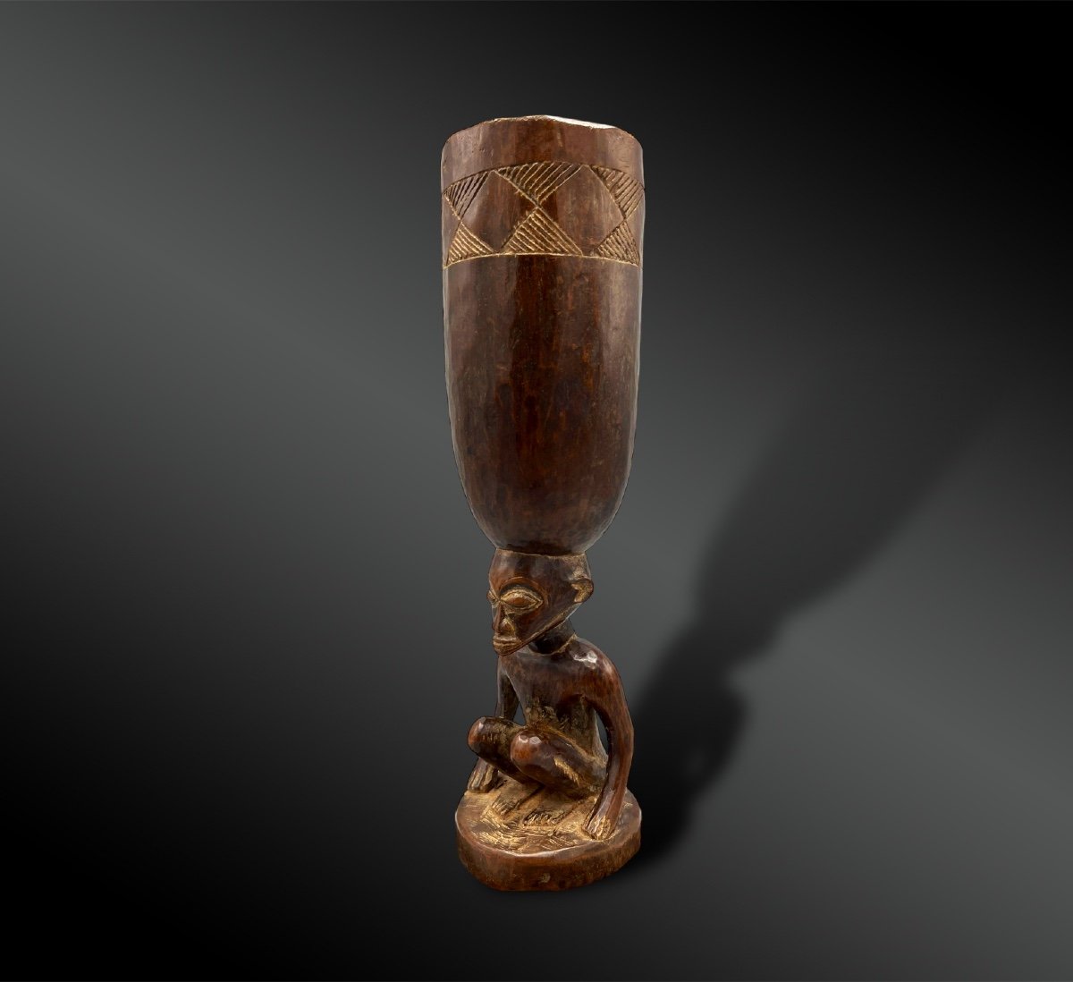 Caryatid Cup - Chokwé Culture, Angola - First Half Of The 20th Century-photo-3