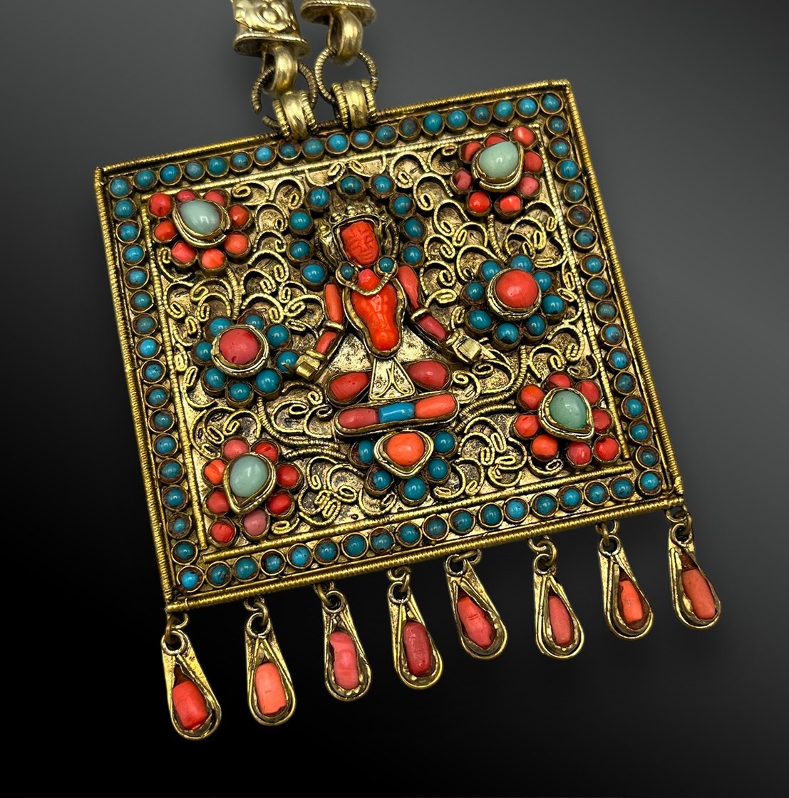 Animated Vishnu Pendant Amulet - Tibet - 19th Century -photo-4