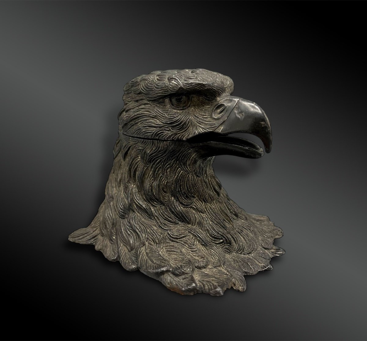 Eagle Head Desk Inkwell - Circa 1900