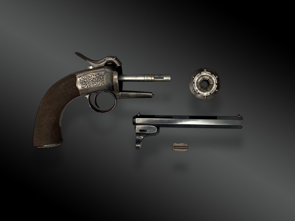 Moore & Woodwars Percussion Revolver England, Circa 1860-photo-1