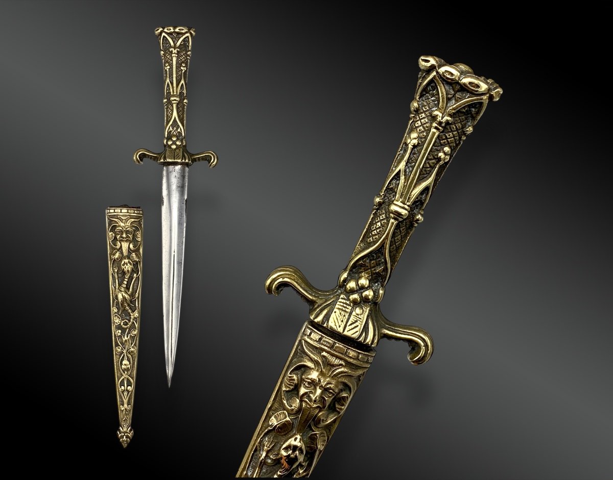 Romantic Three-figure Dagger 19th Century European Work -photo-2