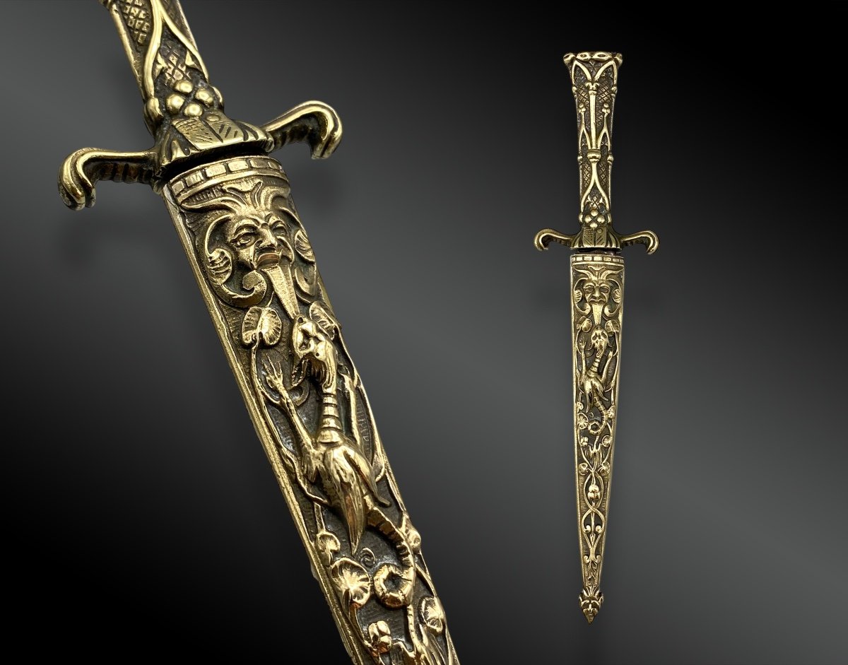 Romantic Three-figure Dagger 19th Century European Work 