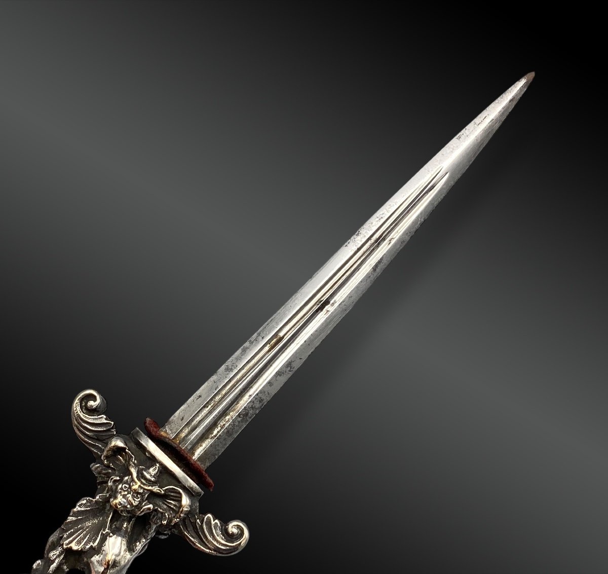 Romantic Dagger Depicting Saint Michael Slaying The Dragon 19th Century European Work -photo-4