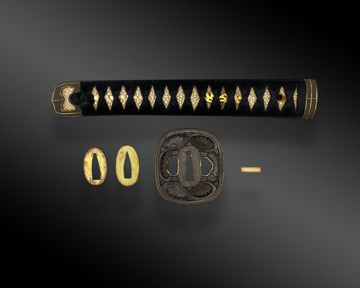 Koshirae, Monture Pour Katana Avec Certificat Japon, Période Début De L’ère Meiji. XIXème -photo-4