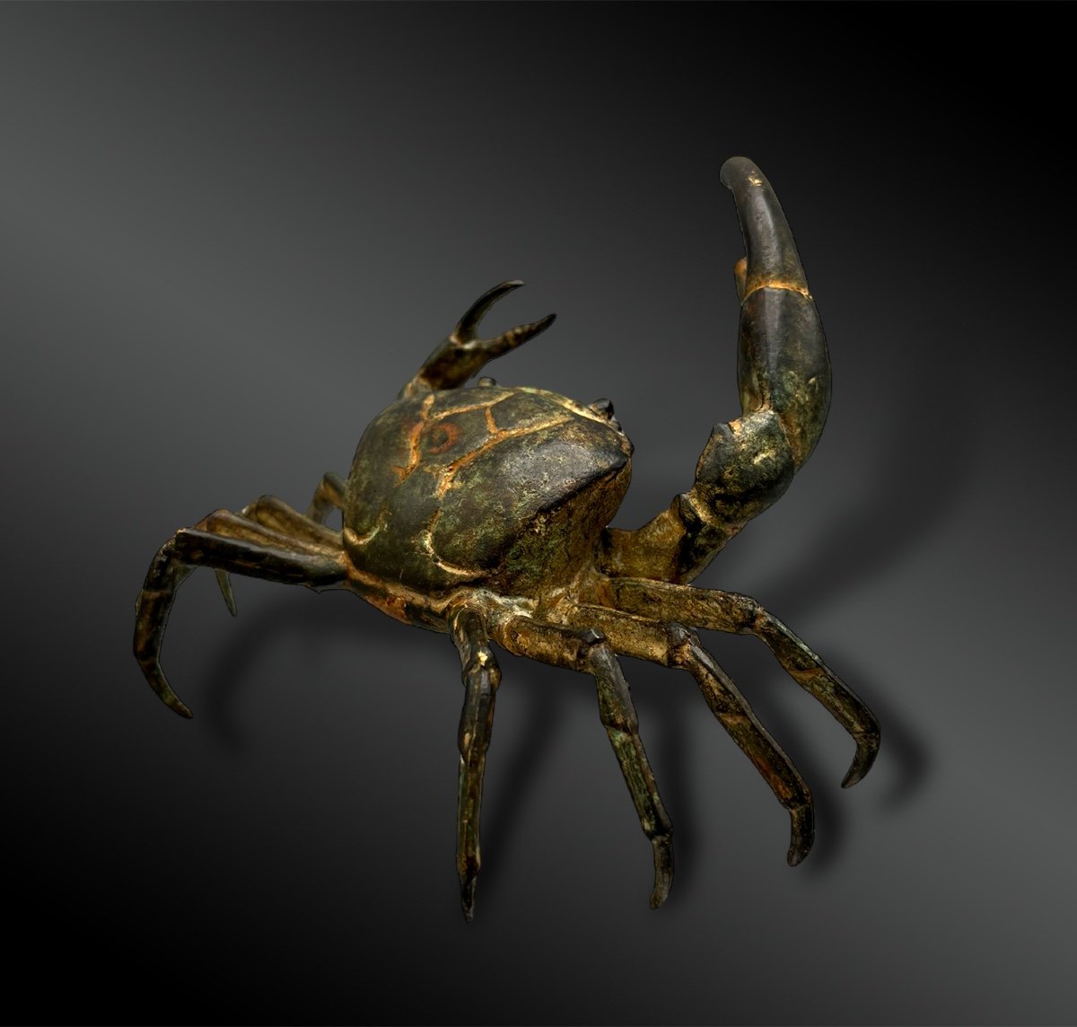 Bronze Crab With Green Patina - 20th Century European Work -photo-3