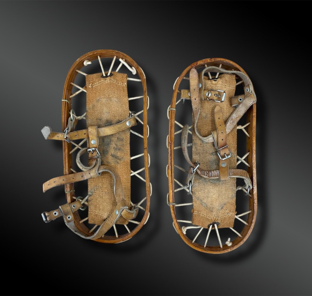 Pair Of Military Snowshoes - 20th Century-photo-2