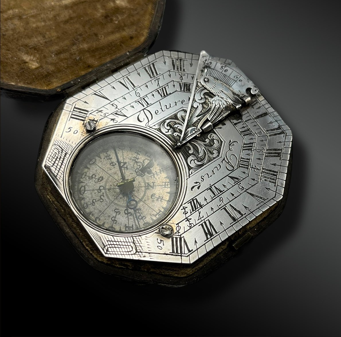 Portable Equinoctial Sundial - Jean-baptiste Delure (active In Paris From 1695 To 1736)-photo-2