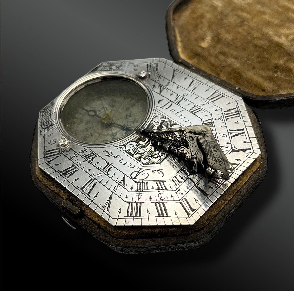 Portable Equinoctial Sundial - Jean-baptiste Delure (active In Paris From 1695 To 1736)-photo-3