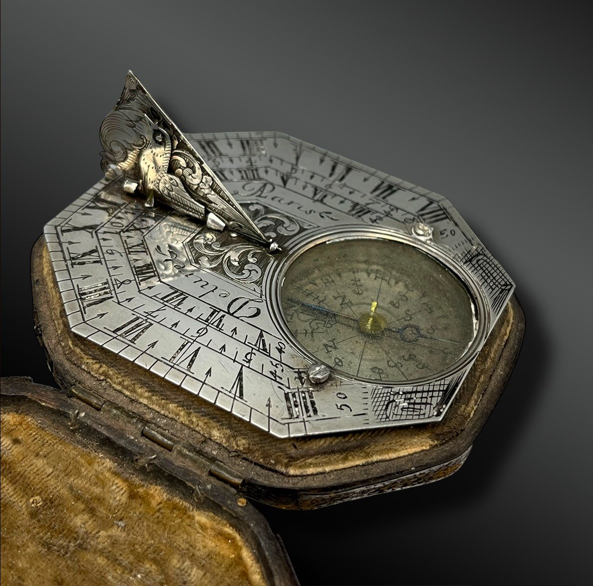 Portable Equinoctial Sundial - Jean-baptiste Delure (active In Paris From 1695 To 1736)-photo-1