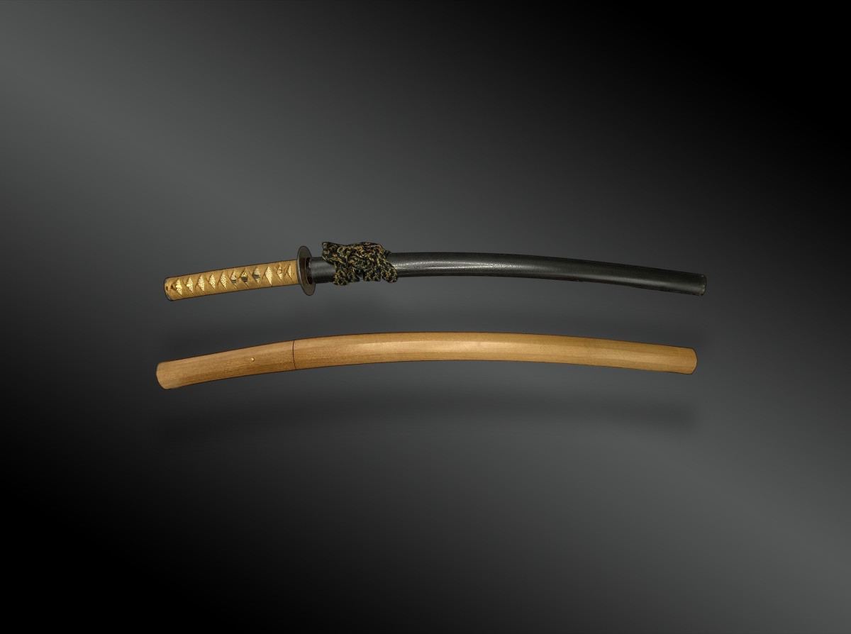 Short Japanese Sword, Wakizashi In Shirasaya, Signed, With Koshirae Japan, Edo Period 1603-1868