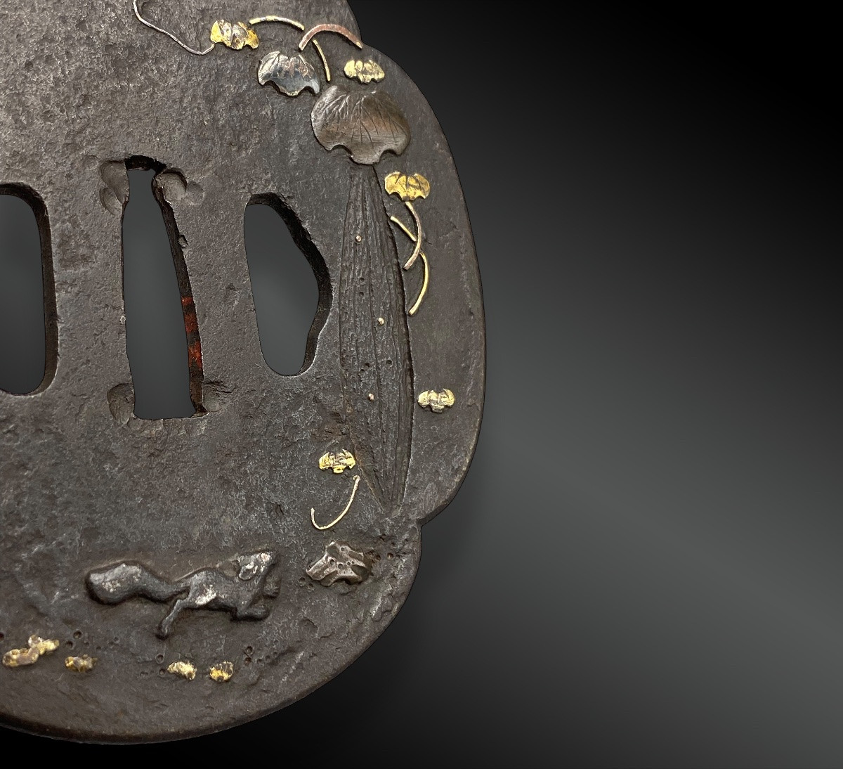 Tsuba En Mokko Gata Au Motif De L’écureuil Japon – Période Edo (1606 – 1868)-photo-3