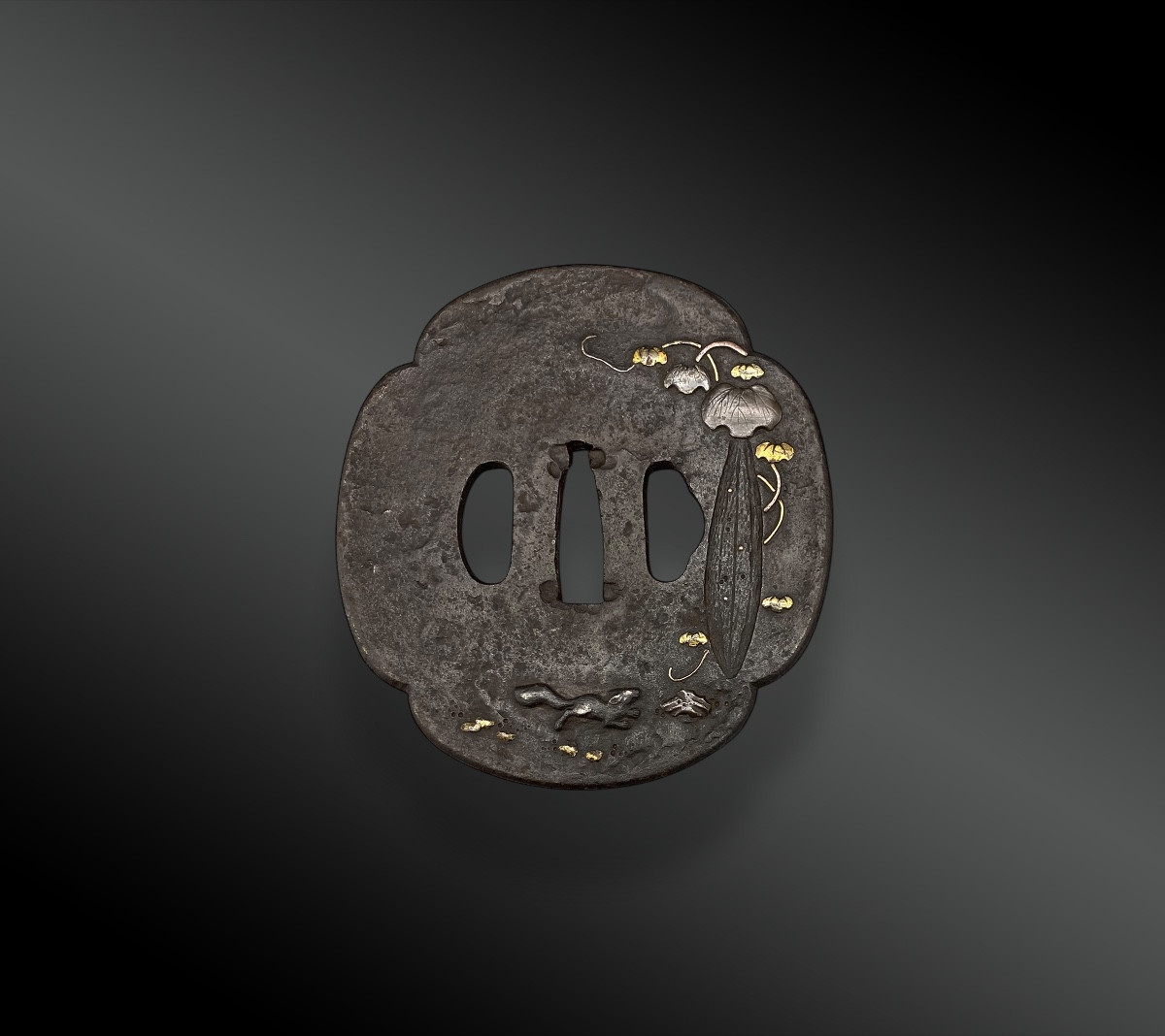 Tsuba In Mokko Gata With Squirrel Pattern Japan – Edo Period (1606 – 1868)