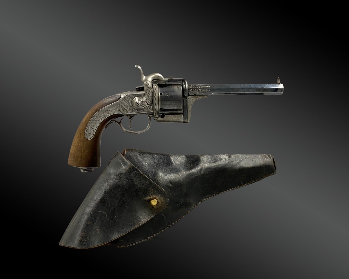 Eyraud System Percussion Revolver, With Its Original 19th Century French Case-photo-2