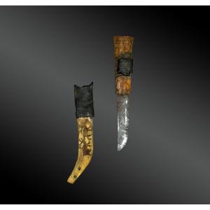 Hunting Knife And Its Sheath - Norway, Sweden, Finland Or Russia - XIXth Century