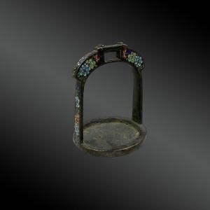 Bronze Stirrup With Cloisonné Enamel China Early 19th Century