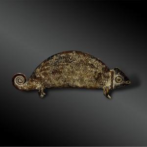 Large Half-hump Amulet Figuring A Chameleon - South-west Burkina Faso - 19th Century 