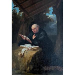 French School Of The 19th Century - Monk In Prayer 