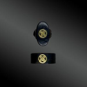 Fuchi Kashira Avec Môn  Japon, Période Edo