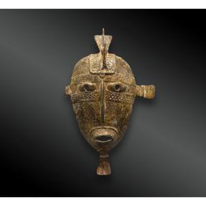 Portrait Mask Topped With A Chameleon - Senufo Culture, Ivory Coast