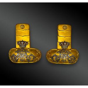 Pair Of Infantry Officer's Epaulettes - Spain - 19th Century 