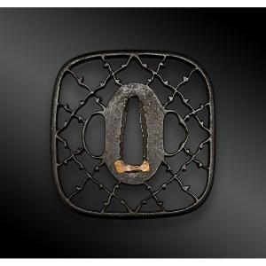 Tsuba Kaku Maru Gata - Japon - Période Edo (1603-1868)