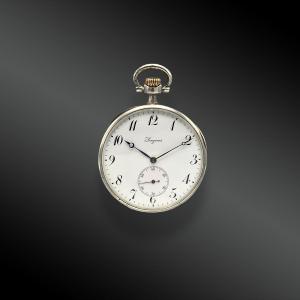 Longines Silver Pocket Watch. 20th Century Grand Prix Medalist