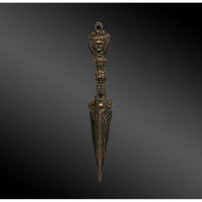 Ritual Dagger Called Phurbu - Tibet End Of The XIXth - Beginning Of The XXth Century