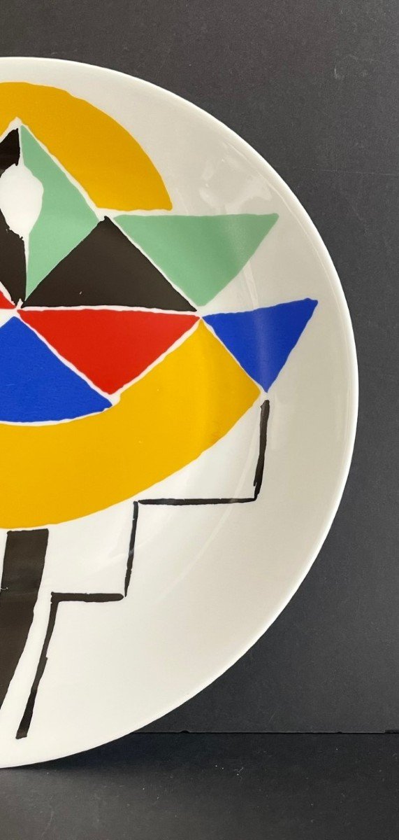 "carnival" Limoges Porcelain Dish By Sonia Delaunay Edition Artcurial-photo-3