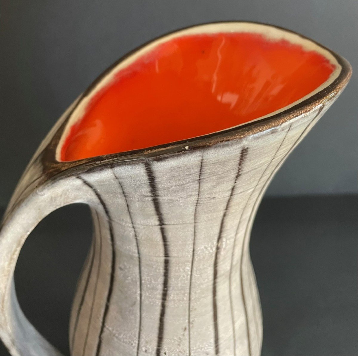 Elegant Ceramic Pitcher By Alain Maunier In Vallauris-photo-2