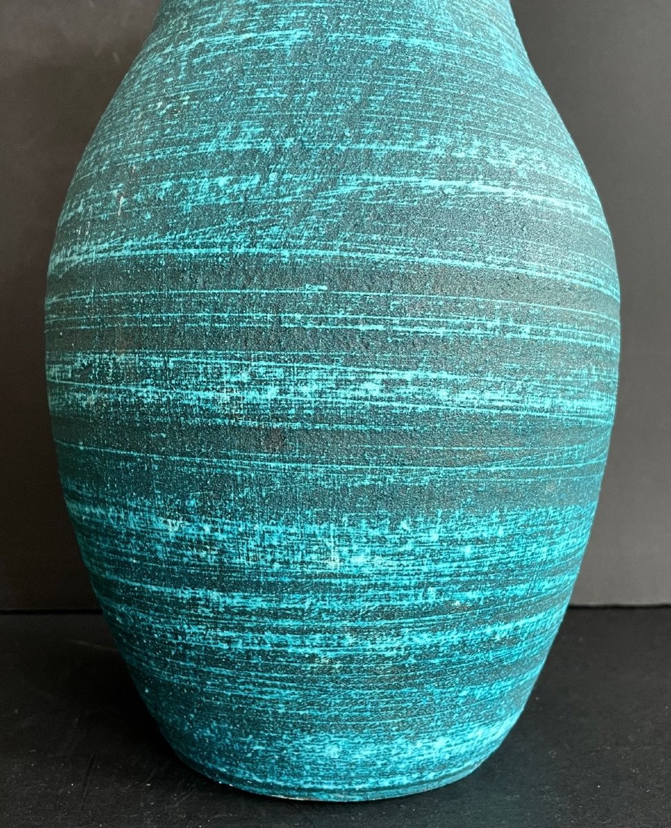 Proantic: Accolay Blue Ceramic Vase “gauloise” Series 60s