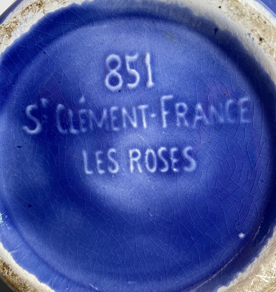 "Les roses", vase Art Déco en faÏence de Saint Clément -photo-2