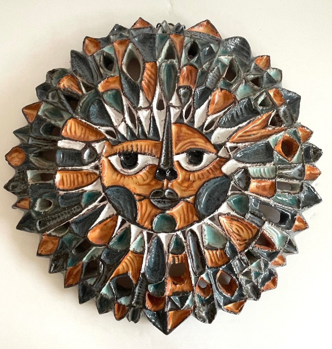 “sun” Ceramic Wall Sculpture By Roland Zobel Atelier Les Cyclades