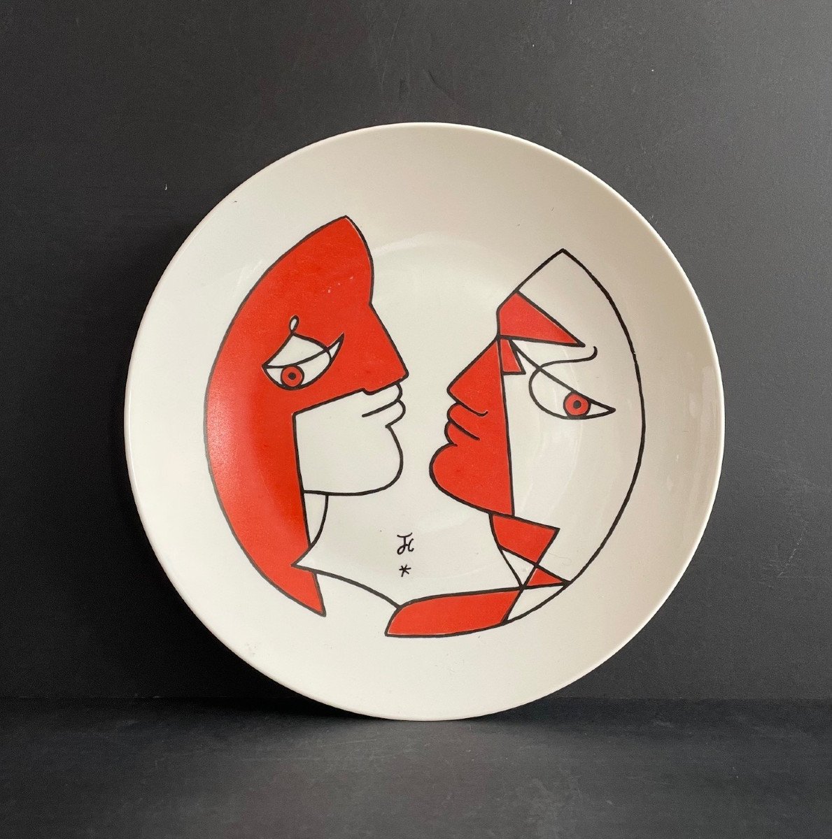 "carnival" Porcelain Plate Drawing By Jean Cocteau