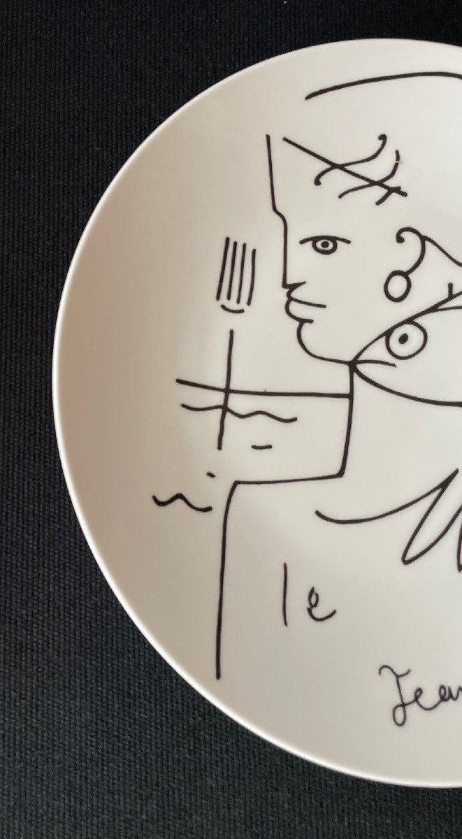 Porcelain Plate Decorated By Jean Cocteau Editions d'Art-photo-3