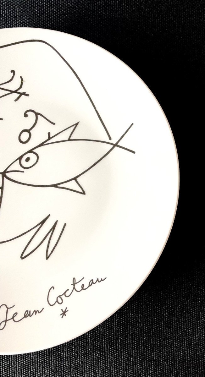 Porcelain Plate Decorated By Jean Cocteau Editions d'Art-photo-4