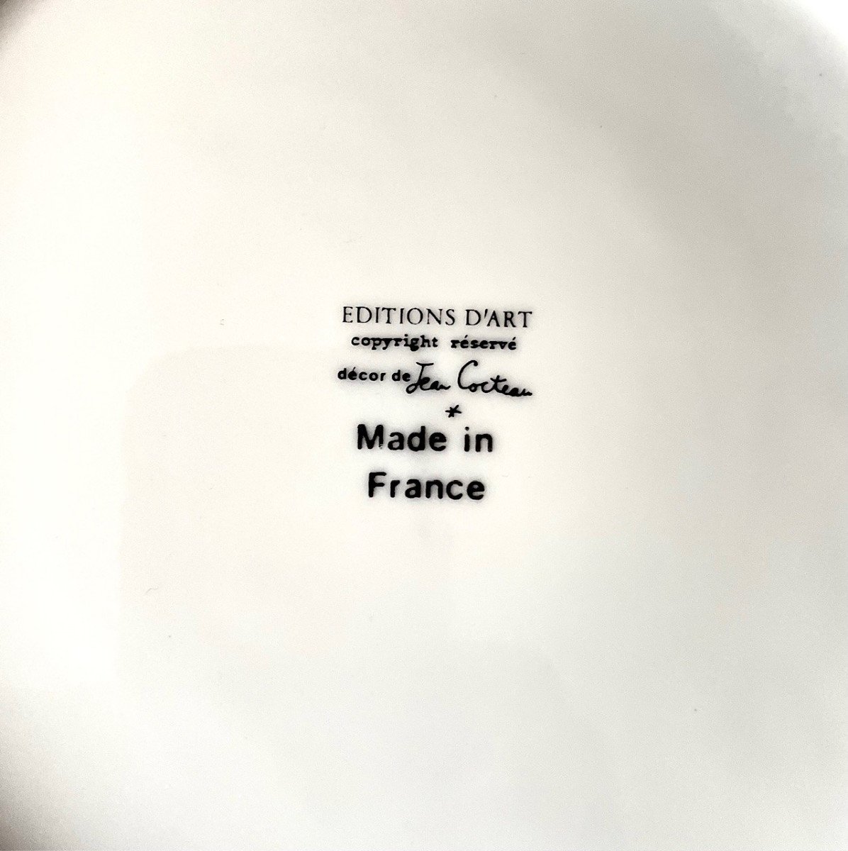 Porcelain Plate Decorated By Jean Cocteau Editions d'Art-photo-2