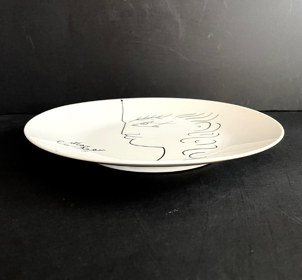 Assiette en porcelaine dessin de Jean Cocteau-photo-1