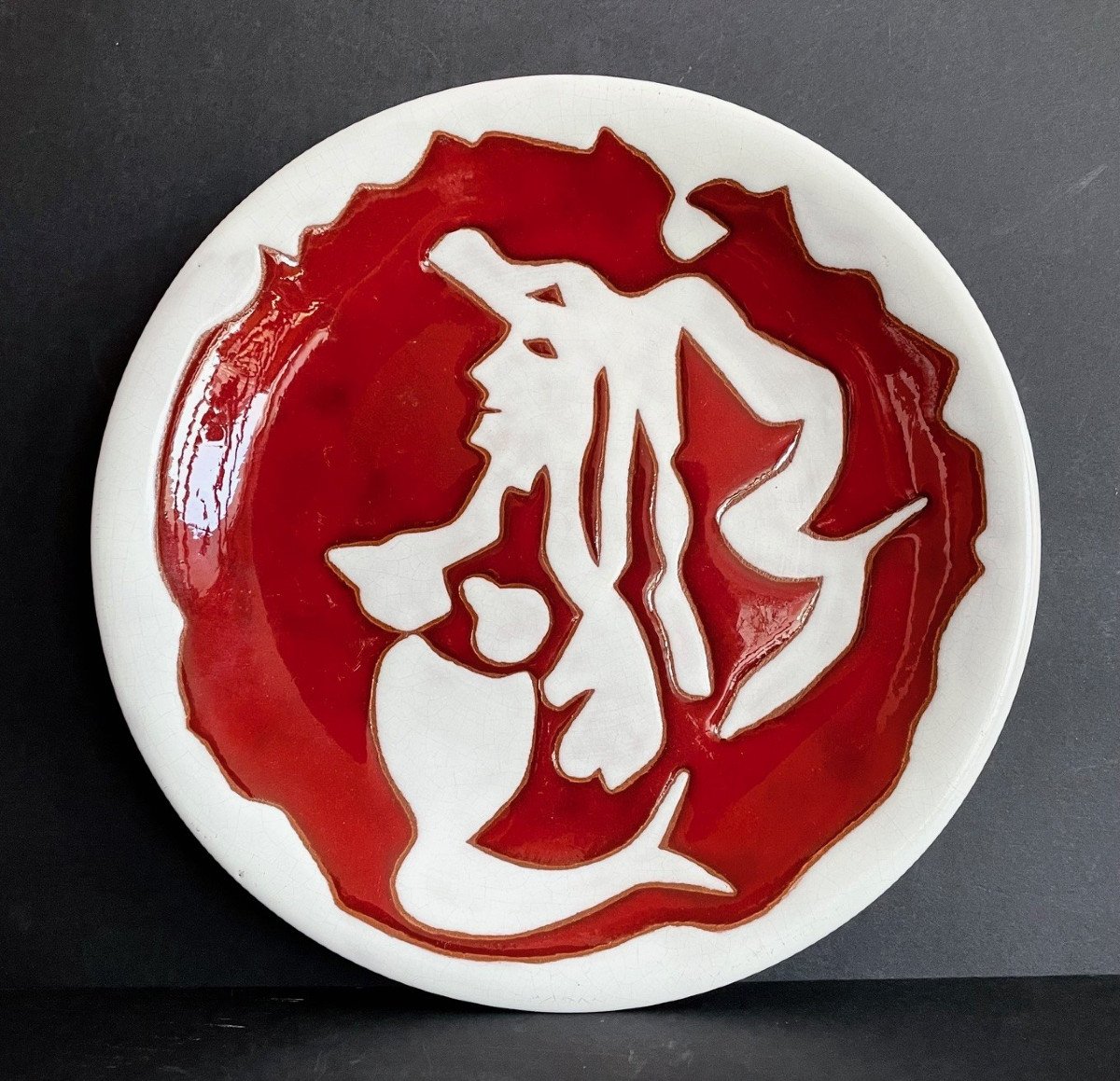 Earthenware Plate "the Mermaid" By Jean Lurçat, 1950s