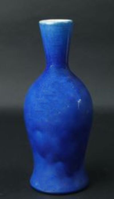 Vase bleu en céramique par Pol Chambost N°1063